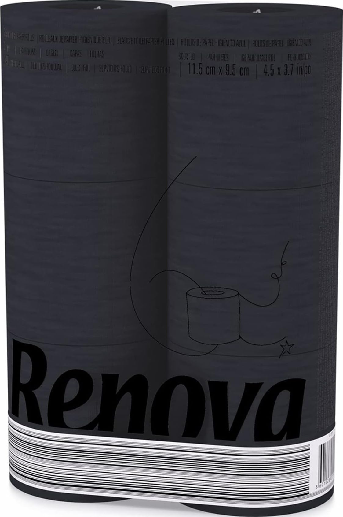 Renova Toilet Paper Black 6 Rolls