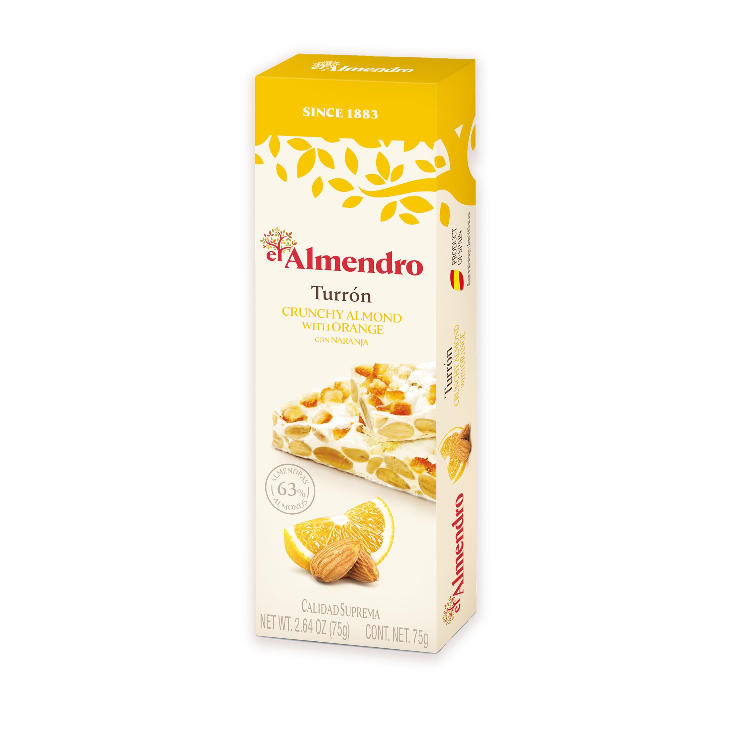 ALMENDRO Turrón Duro Orange 75g